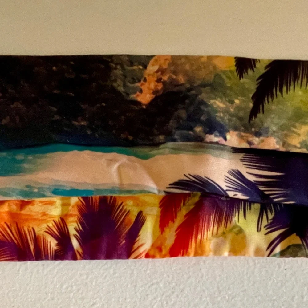 LE SUPERBE Tropical Print REVERSIBLE Fabric FACE MASK O/S